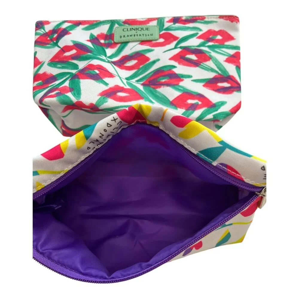 Clinique x Donald Robertson Limited Edition Makeup Bags – Set of 2 - Picture 4 of 4